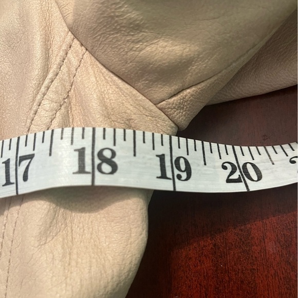 Y2K Vintage Beige Genuine Wilson Leather Maxima Blazer Sz M Button - Picture 9 of 11